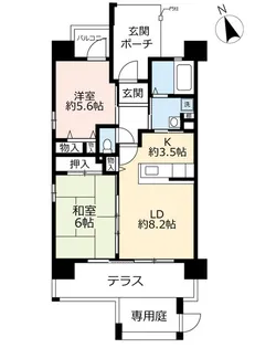 UR浜甲子園なぎさ街【1階】の間取り