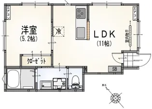 東京都町田市旭町1【アパート】の間取り