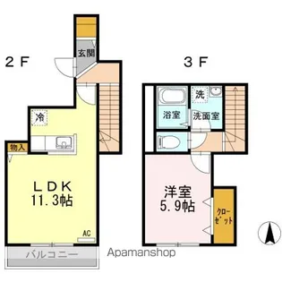 東京都中野区中央5【一戸建】の間取り