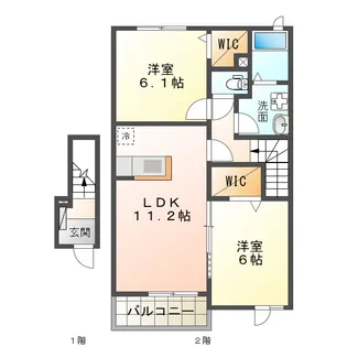 ベル ヴィラージュ B【2階】の間取り