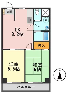 パームスプリングス【3階】の間取り