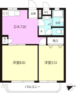 ブリンク山田【2階】の間取り