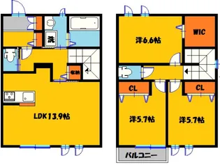 栃木県宇都宮市鶴田町【一戸建】の間取り