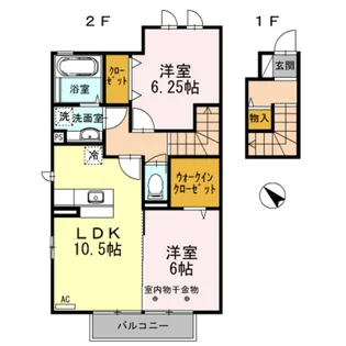 クレセント・S【1】【2階】の間取り