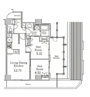 レジディア千駄木【5階】の間取り