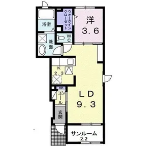 メイプル ジェルメD【1階】の間取り