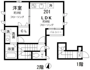 レフィナード千川【2階】の間取り