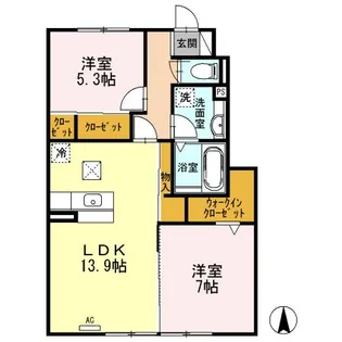 静岡県静岡市駿河区向敷地【アパート】の間取り