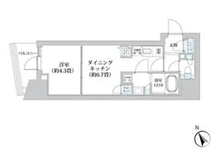 ライオンズフォーシア五反田【9階】の間取り