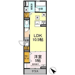 D crest 中之郷2丁目【1階】の間取り
