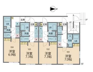 カインドネス八王子南【1階】の間取り