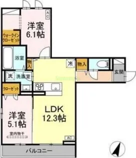 セレスティア大和町【2階】の間取り