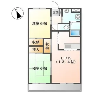 ミィーティア【1階】の間取り