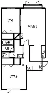 プレズィール春光A.B【2階】の間取り