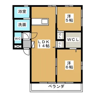 ディアコートA【1階】の間取り