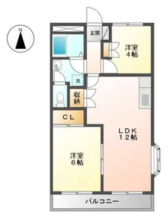 エクセレンス東野II番館【2階】の間取り