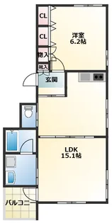 ペエールエイト【1階】の間取り