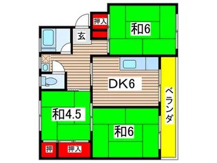 なるみグリーンコーポ2号棟【4階】の間取り
