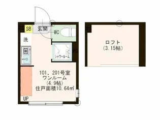 ハーモニーテラス・パルムズコート小岩【2階】の間取り