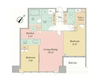 シティタワー有明【14階】の間取り