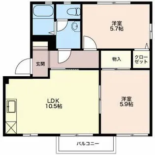 クレセールもも B【1階】の間取り