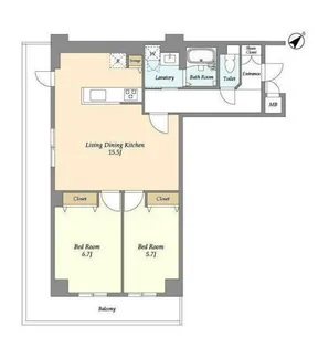 パークレジデンス市川【2階】の間取り