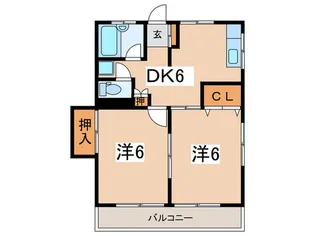 グリ-ンヴァレイB棟【2階】の間取り