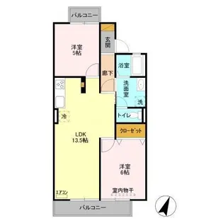 グランディール長浦A【1階】の間取り