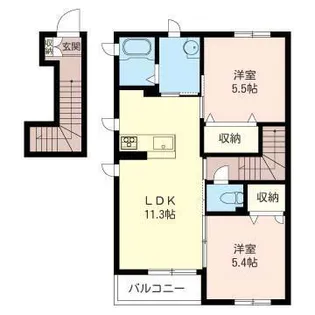 ブランショコラB【2階】の間取り