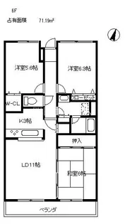 ファミール千葉公園【6階】の間取り