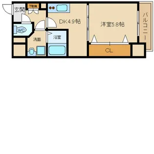 宿院西TKハイツ2号館【1階】の間取り