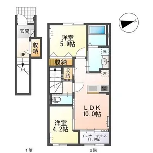 光明寺字山屋敷新築アパート【2階】の間取り