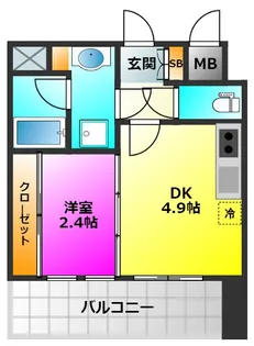 ヴィラージュ高宮ストリート【9階】の間取り