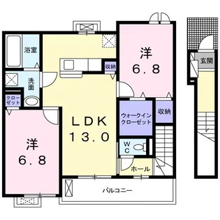 アリビオ S テラス【2階】の間取り