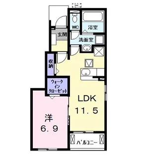 ジュネス・クレア【1階】の間取り