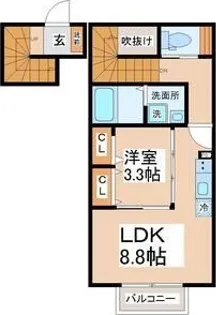リアーレ市名坂【2階】の間取り