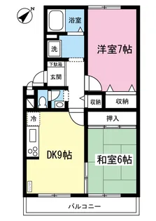 オーソネタウンハウス七番館【1階】の間取り