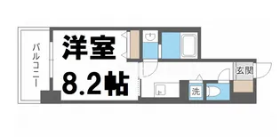 アヴェニール北浜【5階】の間取り