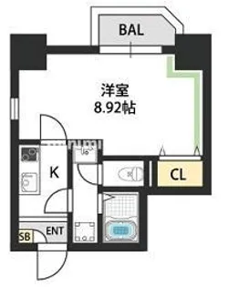 プレミエール西田辺【7階】の間取り