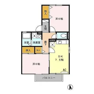 シャルマンコートA B【2階】の間取り