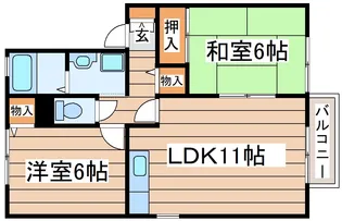 パーシヴ遠見塚D【1階】の間取り