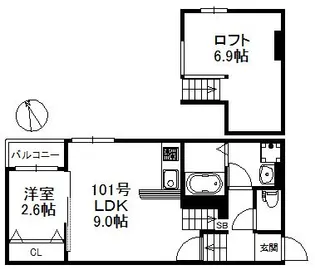 ポラリス県庁東【1階】の間取り