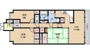シルフィード堺東【14階】の間取り