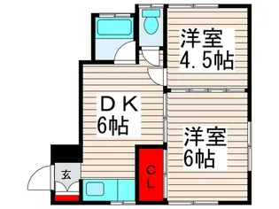 心栄ハイツ【1階】の間取り