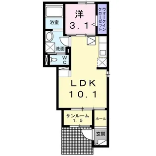 エスポワールユーK【1階】の間取り
