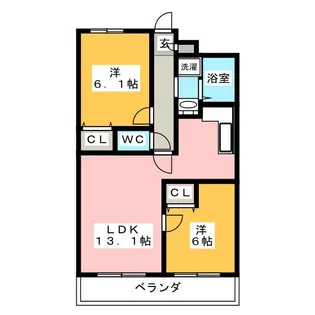 Bonheur衣丘【5階】の間取り