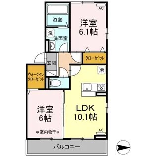 グランディール富沢I【1階】の間取り