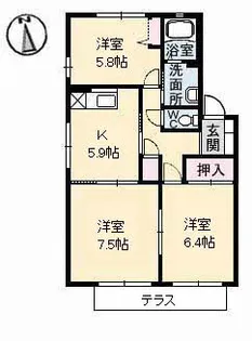 トータス井上【1階】の間取り