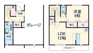 ハウスせきあと B棟の間取り