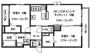 ヒルセレッソB【2階】の間取り